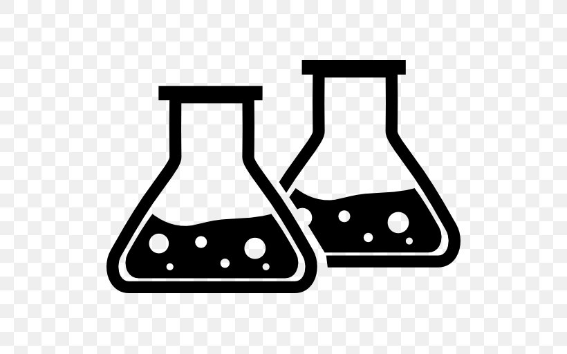 Laboratory Flasks Experiment Chemistry, PNG, 512x512px, Laboratory Flasks, Area, Beaker, Black, Black And White Download Free