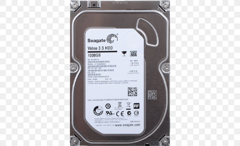 Hard Drives Serial ATA Seagate Technology Terabyte Seagate Surveillance SV35 Series HDD, PNG, 500x500px, Hard Drives, Computer, Computer Component, Data Storage, Data Storage Device Download Free