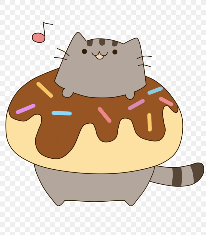 Donuts Pusheen Cream Cat Cupcake, PNG, 838x954px, Donuts, Cake, Carnivoran, Cartoon, Cat Download Free