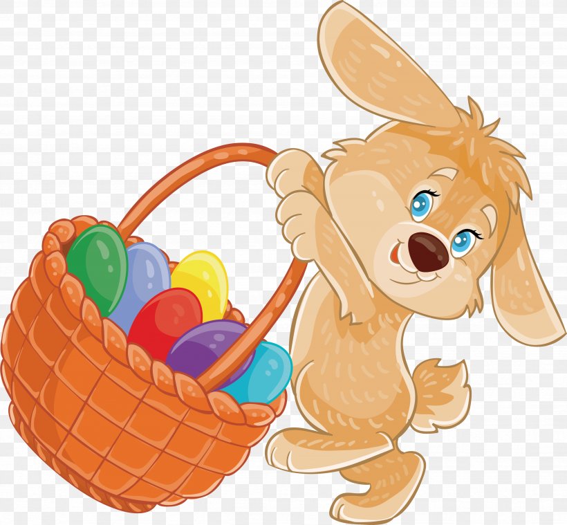 Easter Bunny Rabbit Illustration, PNG, 3483x3225px, Easter Bunny, Basket, Cartoon, Easter, Easter Basket Download Free