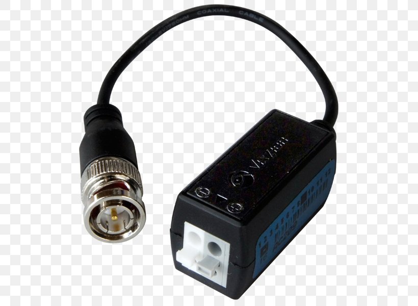 Adapter Balun Digital Video Recorders Analog High Definition Electronics, PNG, 533x600px, Adapter, Ac Adapter, Analog High Definition, Balun, Cable Download Free