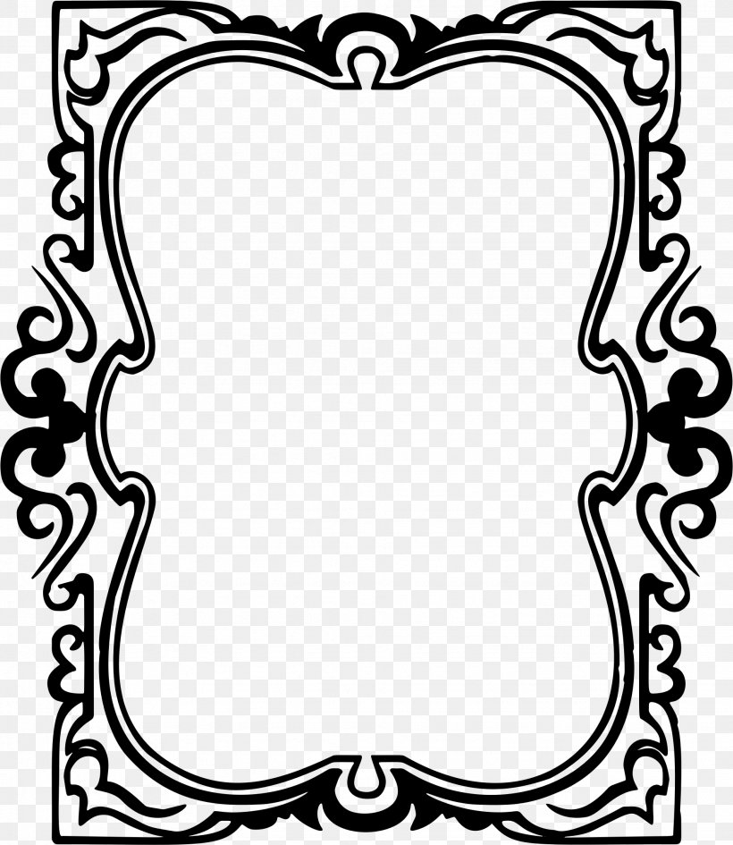Picture Frames Drawing Ornament Clip Art, PNG, 1944x2242px, Picture Frames, Area, Black, Black And White, Decorative Arts Download Free