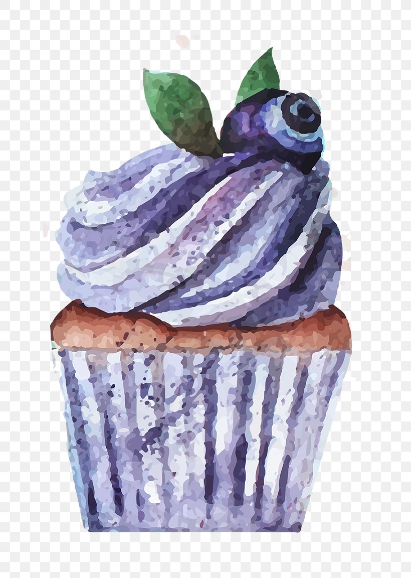 Cupcake Bakery Watercolor Painting Drawing, PNG, 800x1152px, Cupcake, Bakery, Blueberry, Cake, Confectionery Download Free