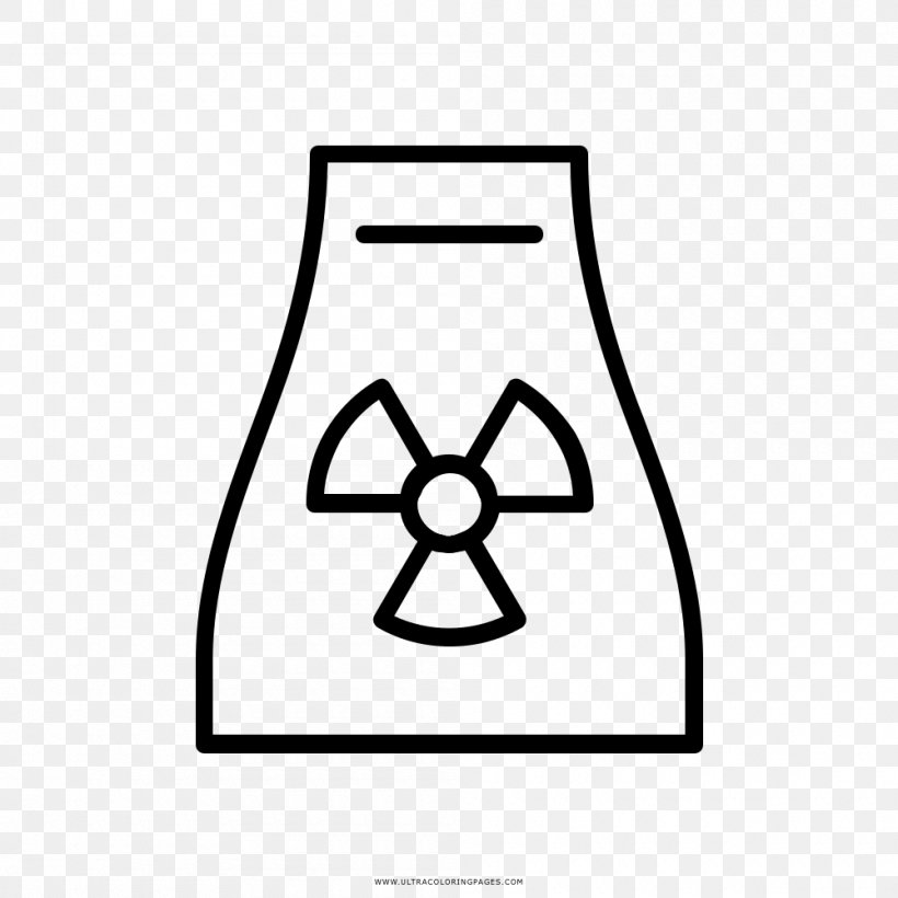 Nuclear Power Plant Drawing Nuclear Reactor Energy, PNG, 1000x1000px, Nuclear Power, Area, Black, Black And White, Brand Download Free