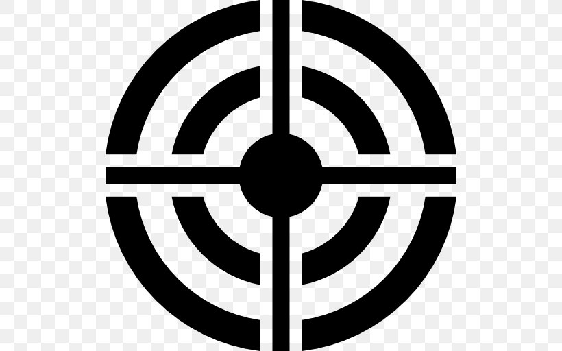 Bullseye Symbol Shooting Target, PNG, 512x512px, Bullseye, Area, Black And White, Drawing, Logo Download Free