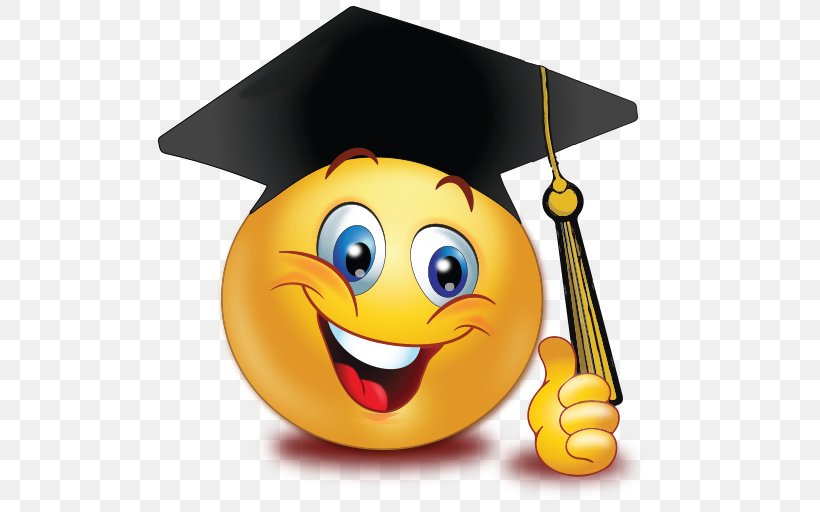 Graduation Ceremony Emoticon Smiley Emoji Graduate University, PNG, 512x512px, Graduation Ceremony, Email, Emoji, Emoticon, Graduate University Download Free