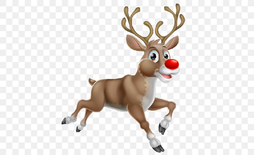 Christmas Santa Claus Rudolph Reindeer, PNG, 500x500px, Christmas, Animal Figure, Antler, Christmas Ornament, Deer Download Free