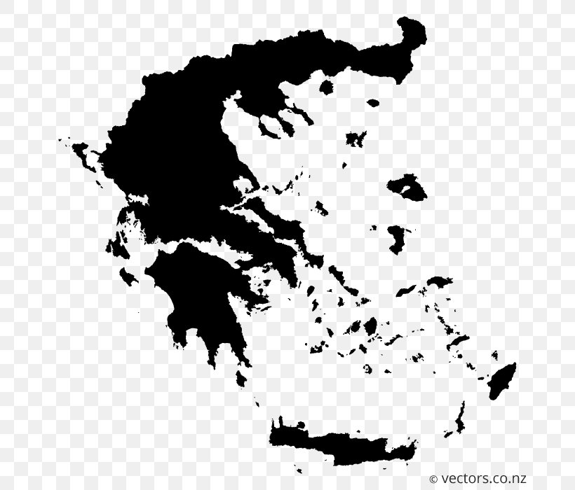 Greece Vector Map Silhouette, PNG, 700x700px, Greece, Art, Black, Black And White, Blank Map Download Free