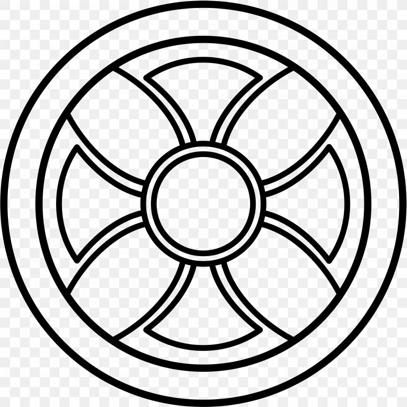 Neolithic Sun Cross Odin Symbol, PNG, 2000x2000px, Neolithic, Area, Bicycle Wheel, Black, Black And White Download Free