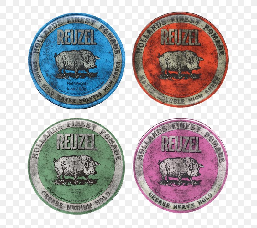 Reuzel Blue Strong Hold High Sheen Pomade Hair Care Lard Reuzel Pink Heavy Hold Grease, PNG, 709x729px, Pomade, Badge, Barber, Hair, Hair Care Download Free