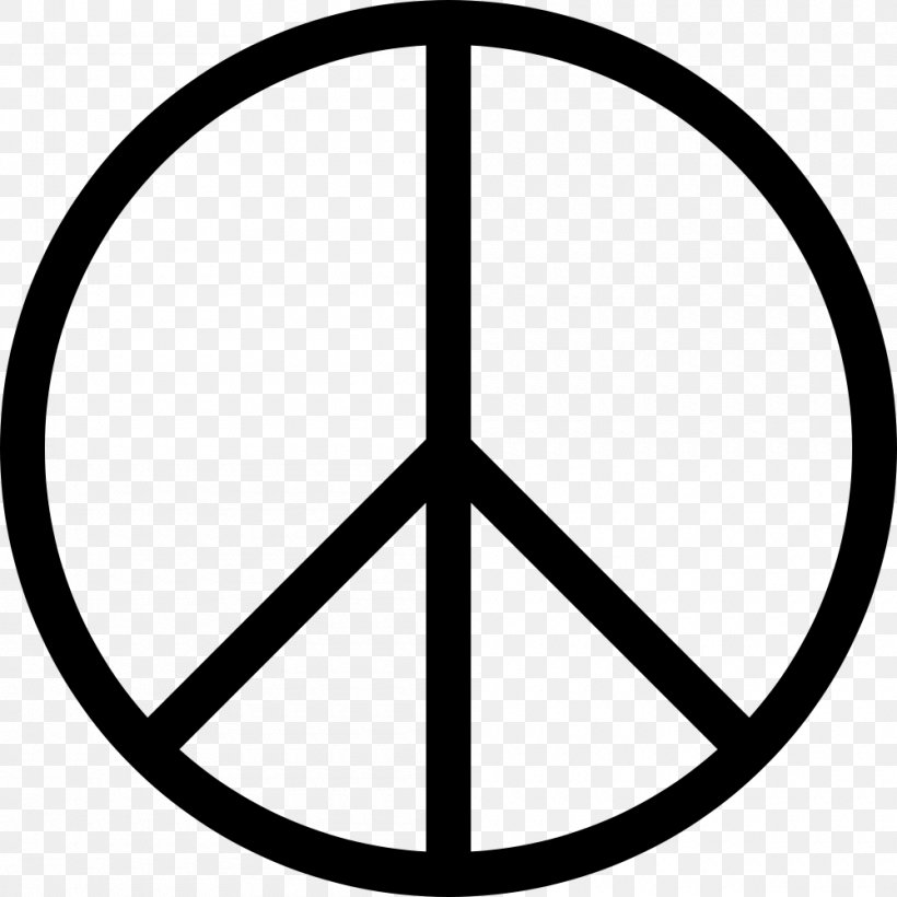 Peace Symbols Clip Art, PNG, 1000x1000px, Peace Symbols, Area, Black And White, Campaign For Nuclear Disarmament, Document Download Free