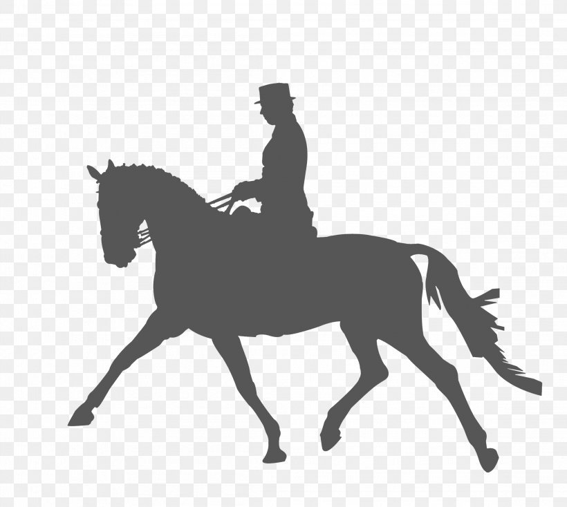 Horse Equestrianism Dressage Silhouette Clip Art, PNG, 2292x2053px, Horse, Black, Black And White, Bridle, Drawing Download Free