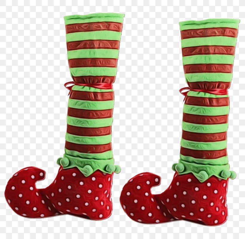 Christmas Stocking, PNG, 800x800px, Watercolor, Christmas Stocking, Dog Toy, Green, Paint Download Free