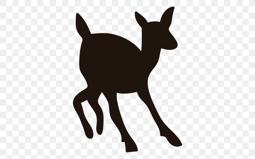 Deer Silhouette Clip Art, PNG, 512x512px, Deer, Antelope, Black And White, Dog Like Mammal, Fauna Download Free