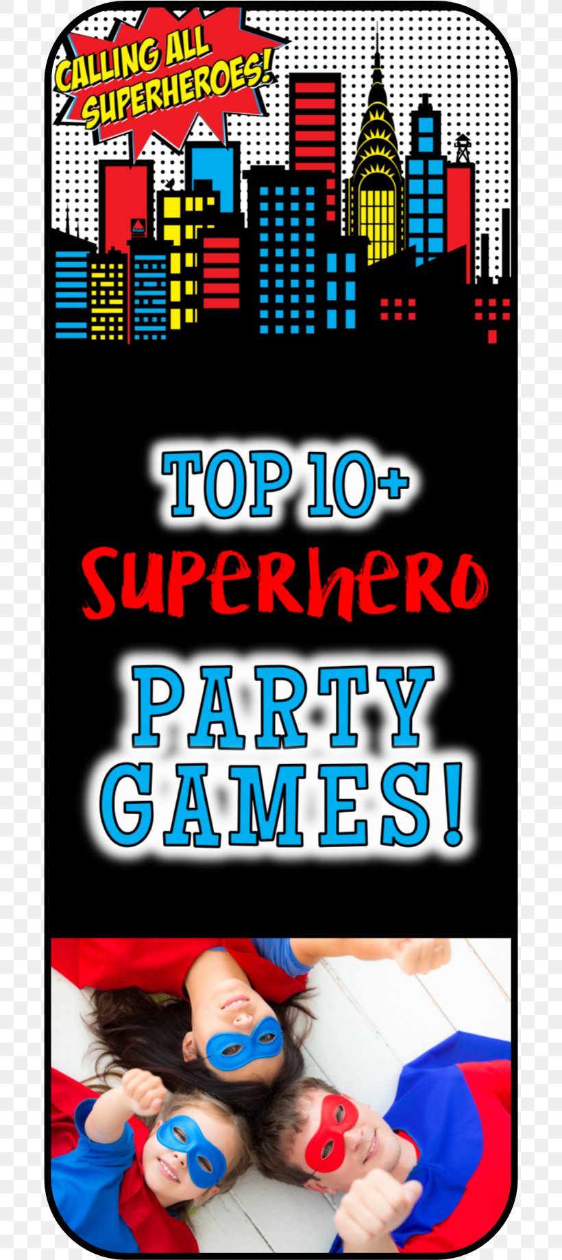 Superhero Party Game Batman, PNG, 692x1837px, Superhero, Area, Batman, Birthday, Child Download Free