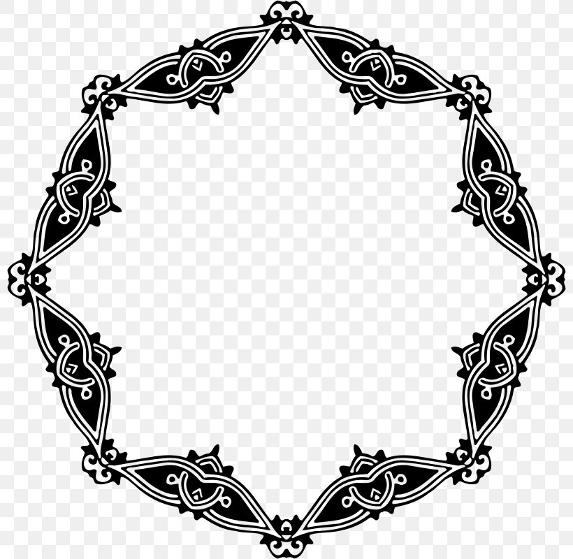 Borders And Frames Decorative Borders, PNG, 800x800px, Borders And Frames, Art, Black And White, Body Jewelry, Decorative Borders Download Free