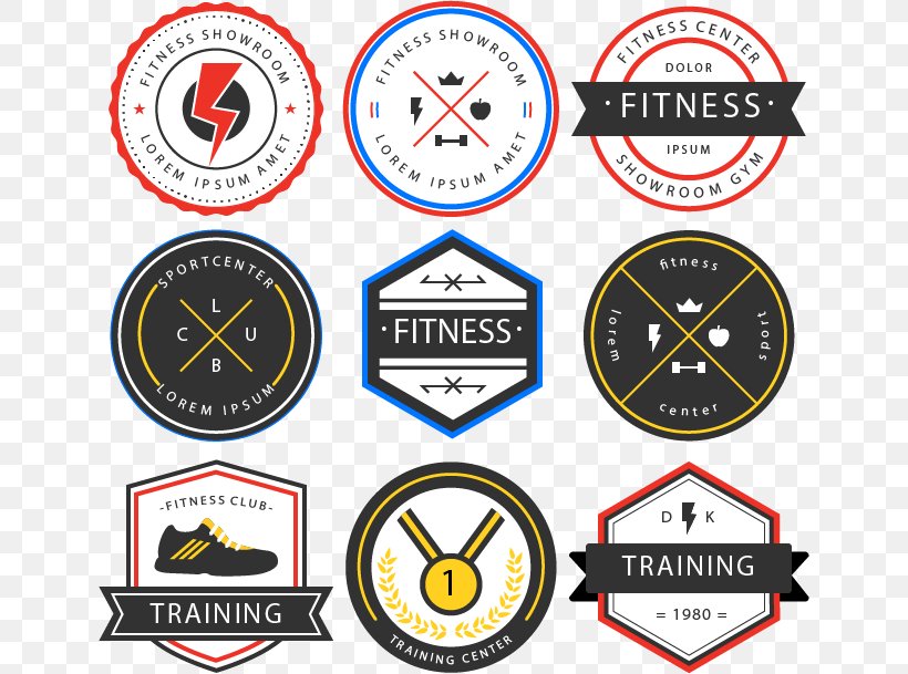 Euclidean Vector Physical Fitness Badge, PNG, 642x609px, Physical Fitness, Area, Badge, Brand, Clock Download Free