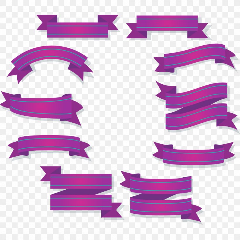 Paper Ribbon Purple, PNG, 1000x1000px, Paper, Banner, Magenta, Pink, Purple Download Free