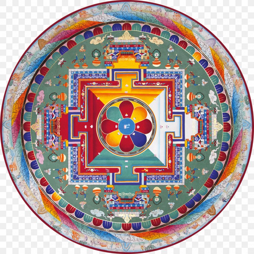Circle Mandala Thangka Vajrayana Tantra, PNG, 1124x1124px, Mandala, Bardo, Buddhism, Dishware, Floral Symmetry Download Free