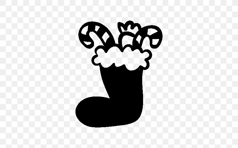 Sock Hosiery Christmas Clip Art, PNG, 512x512px, Sock, Black, Black And White, Christmas, Christmas Gift Download Free