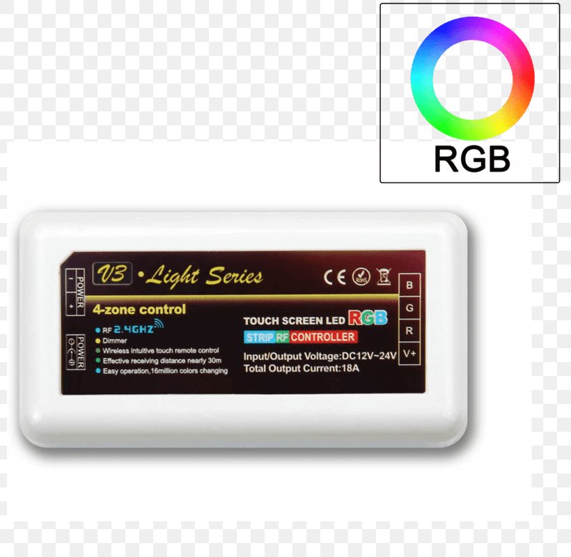 LED Strip Light RGB Color Model Light-emitting Diode Remote Controls, PNG, 800x800px, Light, Brand, Color, Controller, Dimmer Download Free