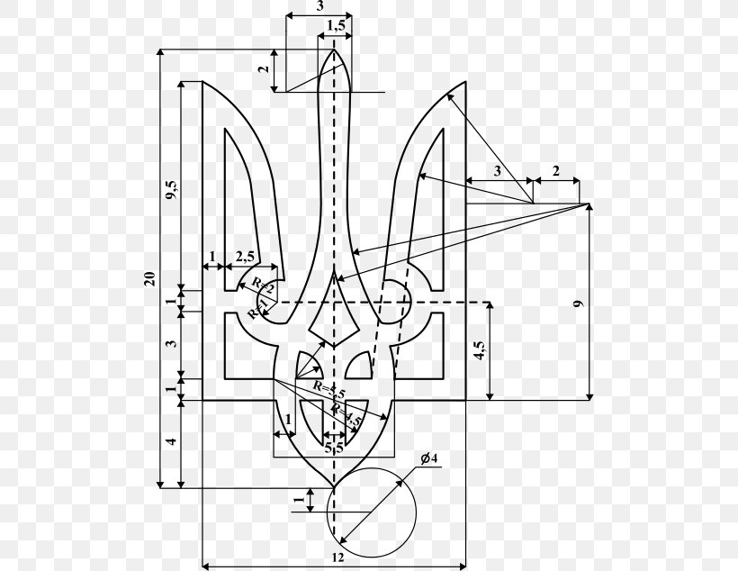 Coat Of Arms Of Ukraine Trident Zaporizhian Sich National Coat Of Arms, PNG, 500x634px, Coat Of Arms Of Ukraine, Area, Artwork, Auto Part, Black And White Download Free