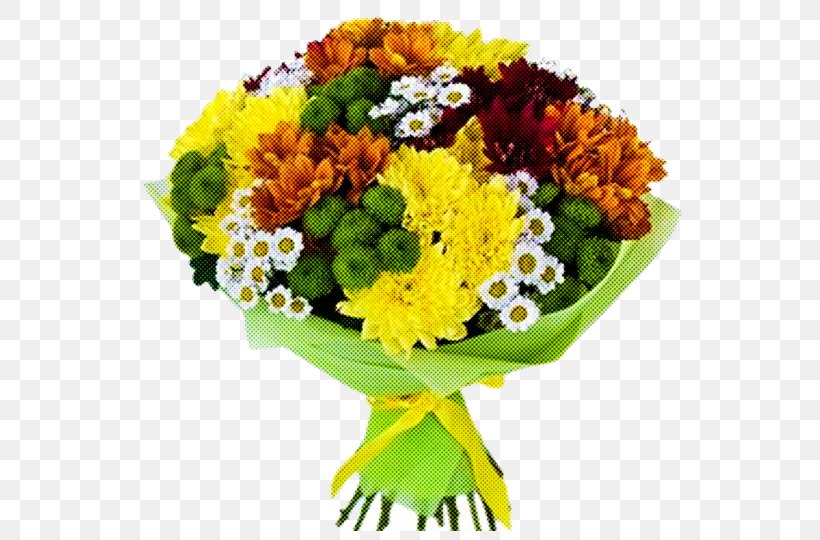 Flower Cut Flowers Bouquet Plant Yellow, PNG, 550x540px, Flower, Bouquet, Cut Flowers, Gerbera, Green Download Free