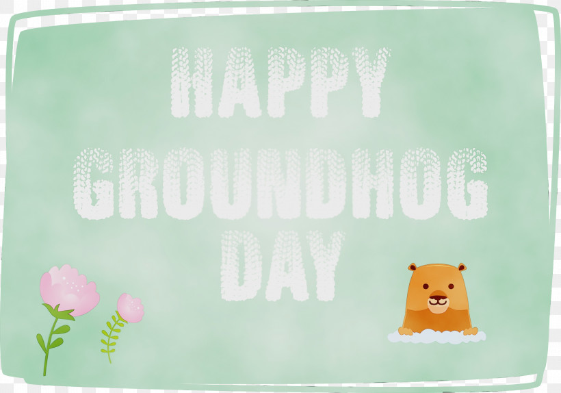 Green, PNG, 3000x2101px, Groundhog, Green, Groundhog Day, Happy Groundhog Day, Hello Spring Download Free