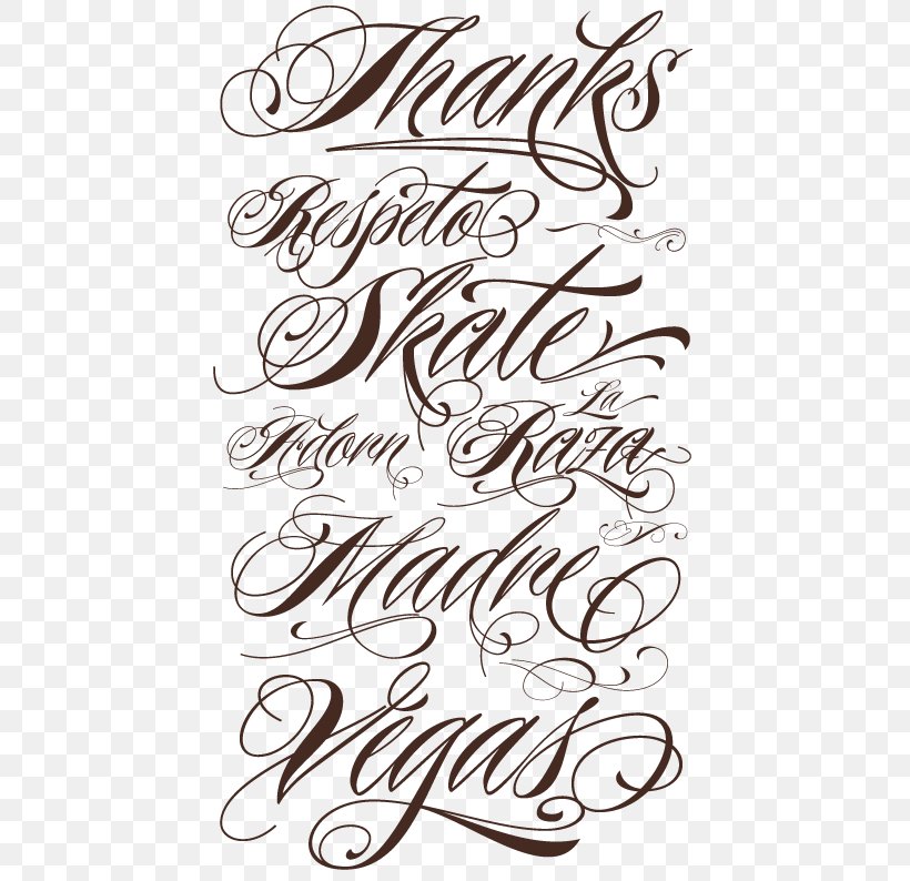 Tattoo Lettering Script Typeface Font, PNG, 436x794px, Tattoo, Art, Black And White, Calligraphy, Cursive Download Free