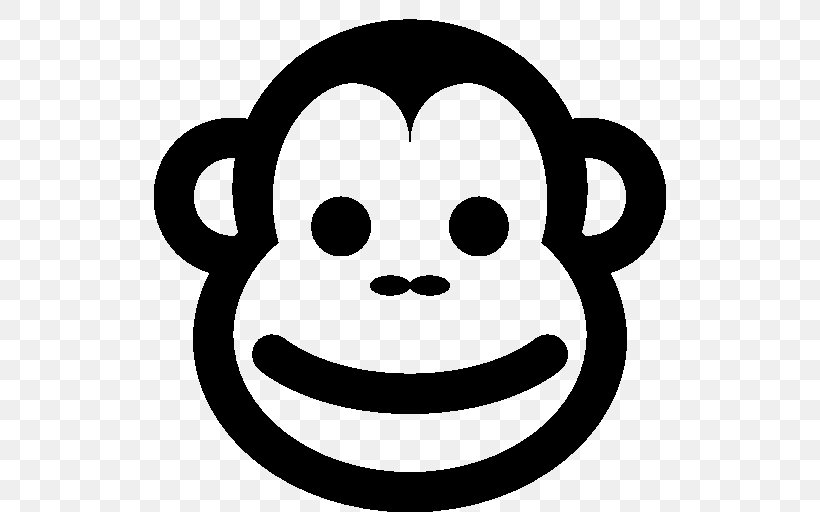 Emoticon Monkey Swap Smile, PNG, 512x512px, Emoticon, Black And White, Emoji, Face, Head Download Free