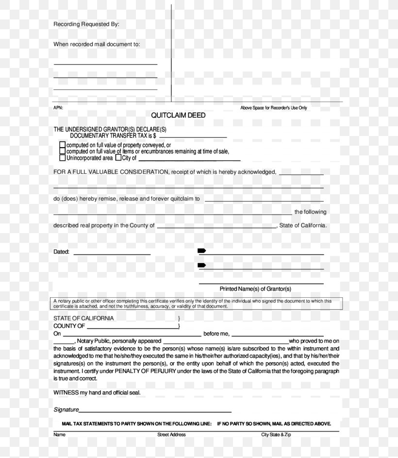 Quitclaim Deed California Document Grant Deed, PNG, 728x943px, Quitclaim Deed, Area, California, Deed, Deeds Registration Download Free