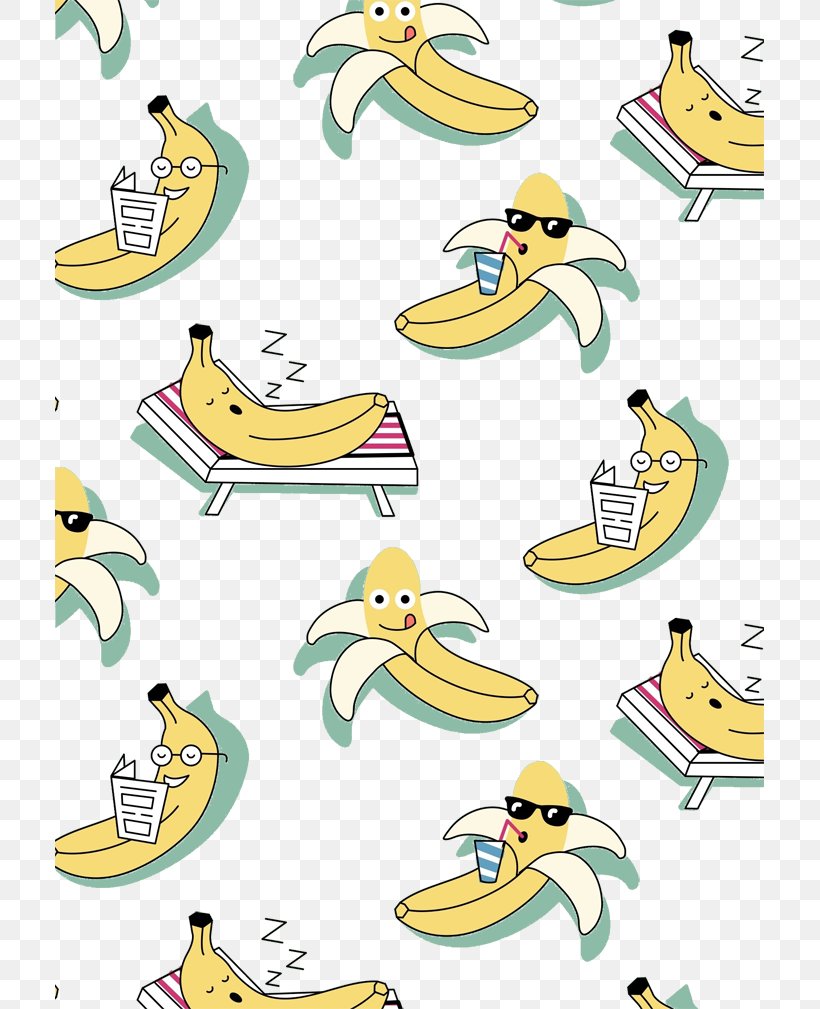 T-shirt Hoodie Duck Banana Illustration, PNG, 709x1009px, Tshirt, Area, Artwork, Banana, Beak Download Free
