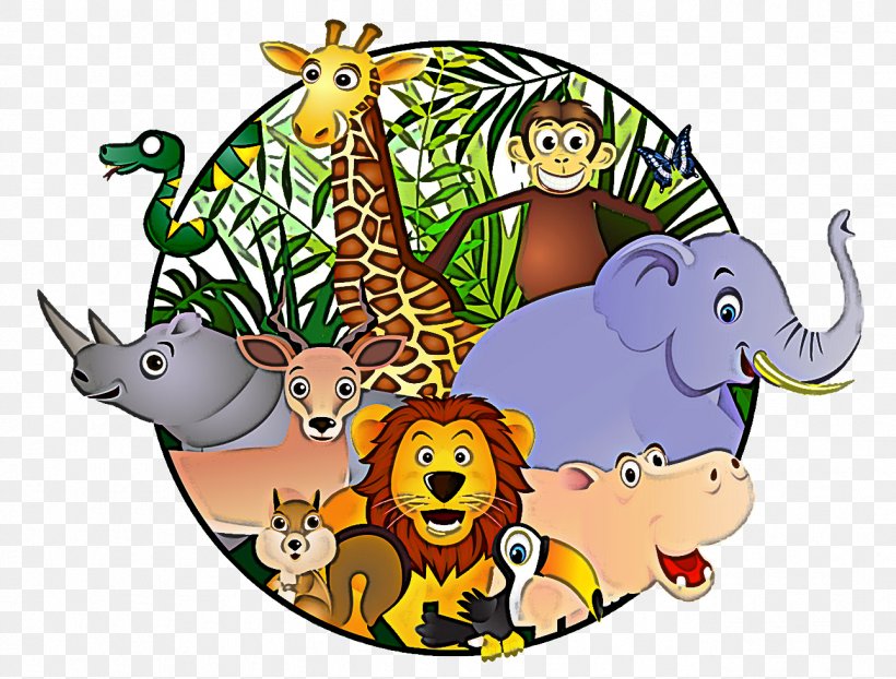 Cartoon Wildlife Jungle Animal Figure, PNG, 1291x980px, Cartoon, Animal Figure, Jungle, Wildlife Download Free