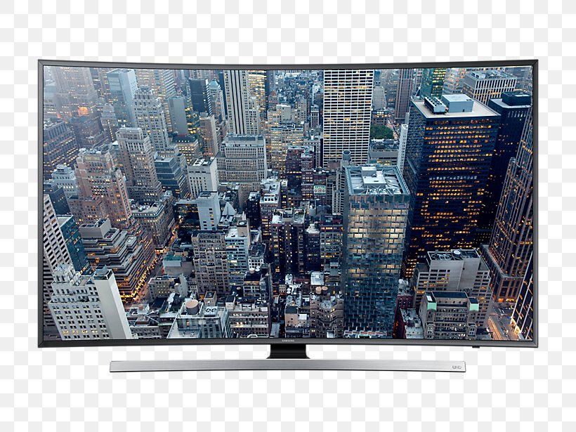 Samsung JU7500 Ultra-high-definition Television 4K Resolution LED-backlit LCD, PNG, 802x615px, 4k Resolution, Samsung, City, Computer Hardware, Curved Download Free