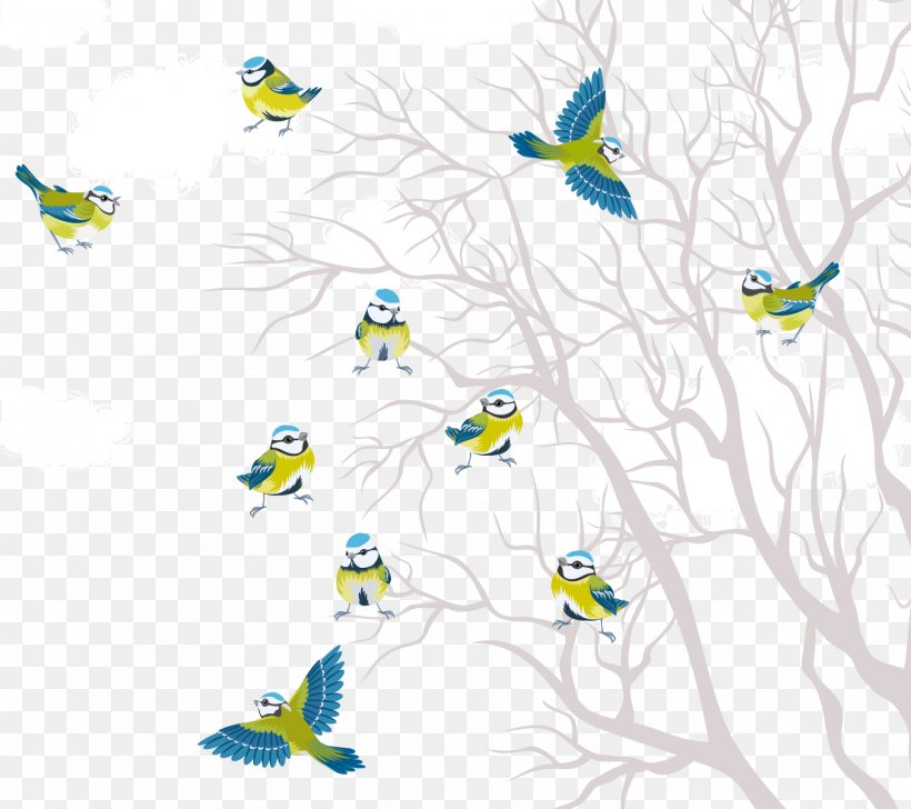 Bird Tree Winter Clip Art, PNG, 1363x1211px, Bird, Area, Beak, Bird Nest, Branch Download Free