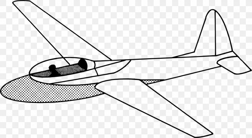 Airplane Glider Clip Art, PNG, 1000x552px, Airplane, Aircraft, Area, Black And White, Furniture Download Free