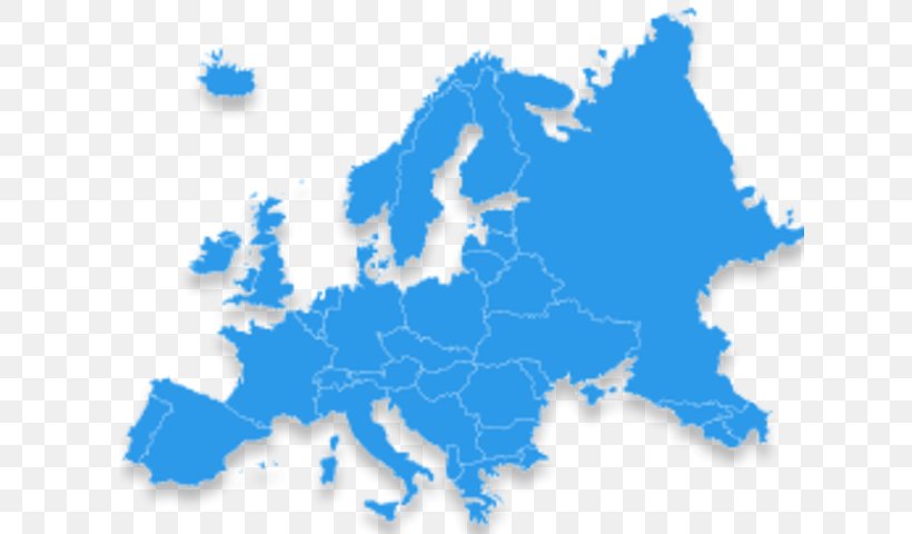 Europe Vector Graphics Royalty-free Illustration Map, PNG, 627x480px, Europe, Blank Map, Blue, Electric Blue, Map Download Free