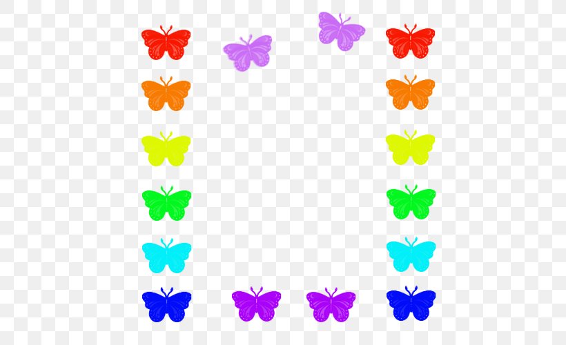 Butterfly Clip Art, PNG, 500x500px, Butterfly, Border, Designer, Drawing, Flora Download Free