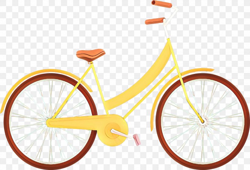 Orange, PNG, 3000x2047px, Cartoon, Bicycle, Bicycle Frame, Bicycle Part, Bicycle Tire Download Free