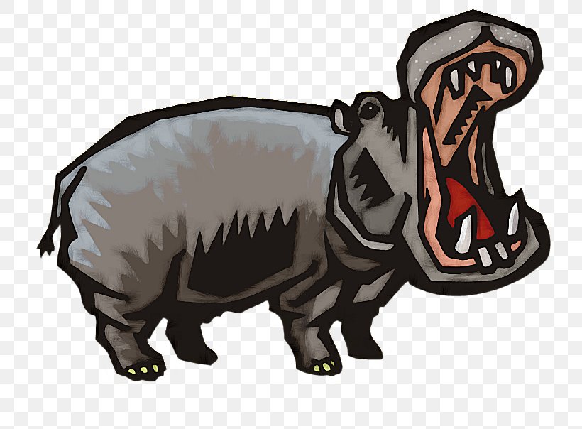 Pig Hippopotamus Clip Art, PNG, 750x604px, Pig, Animal, Bull, Carnivoran, Cattle Like Mammal Download Free