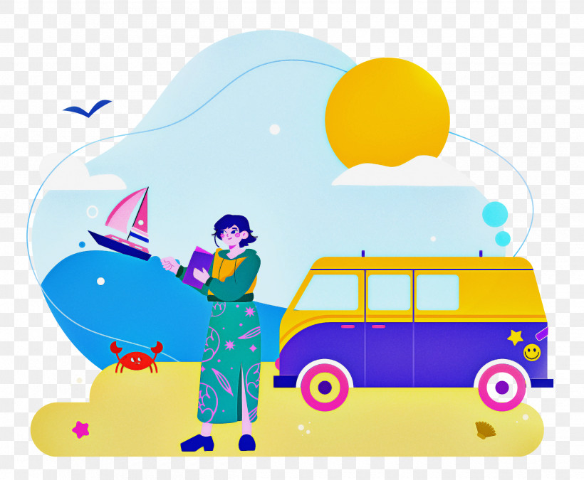 Seashore Day Vacation Travel, PNG, 2500x2059px, Vacation, Cartoon, Play M Entertainment, Recreation, Travel Download Free