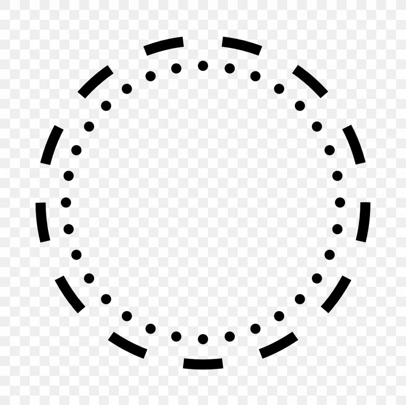 Dotted Line Circle, PNG, 1600x1600px, Symbol, Area, Black, Black And White, Button Download Free