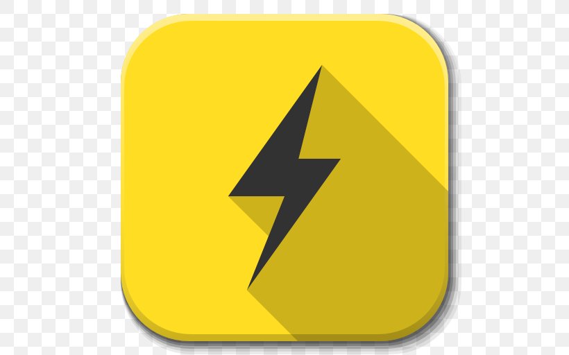 Triangle Area Symbol Yellow Sign, PNG, 512x512px, Power, Adobe Reader, Android, Area, Computer Download Free