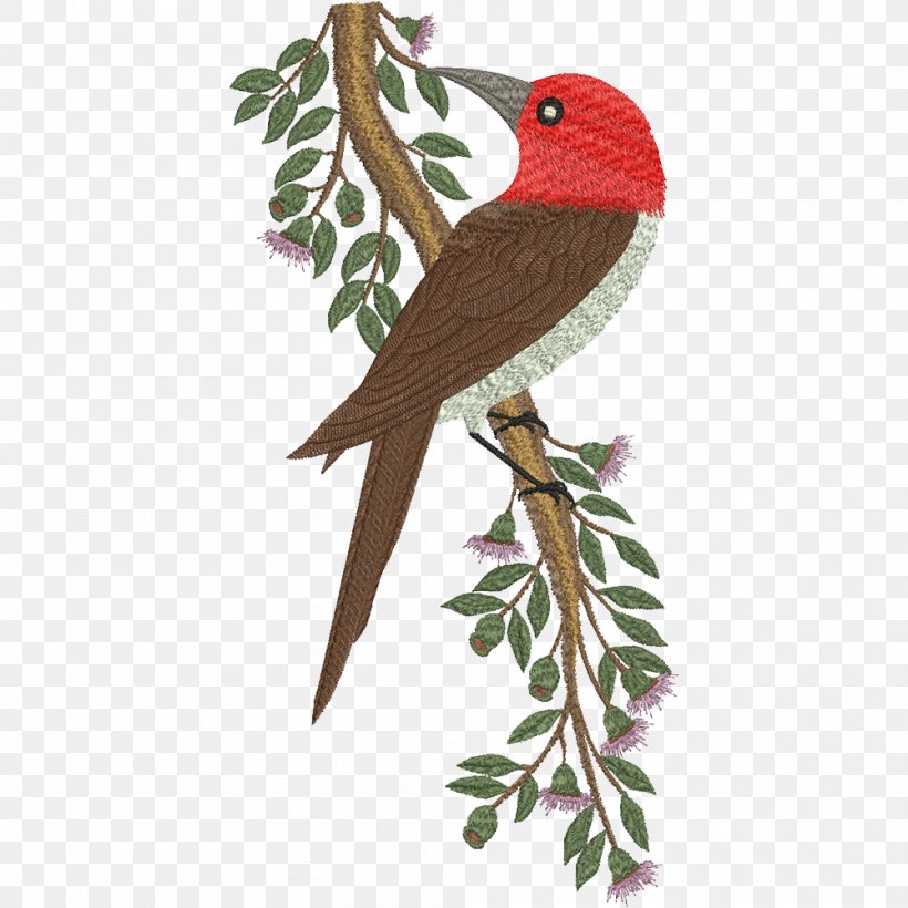 Bird Machine Embroidery Parrot Beak, PNG, 1000x1000px, Bird, Beak, Branch, Christmas Ornament, Embroidery Download Free