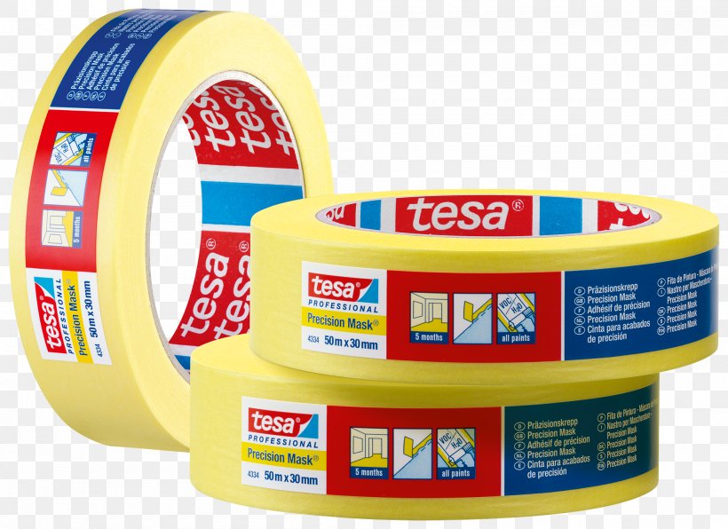 Adhesive Tape Paper Tesa SE Masking Tape Tesa 4334 Precision Mask Painters Tape, PNG, 2000x1456px, Adhesive Tape, Adhesive, Masking, Masking Tape, Paint Download Free