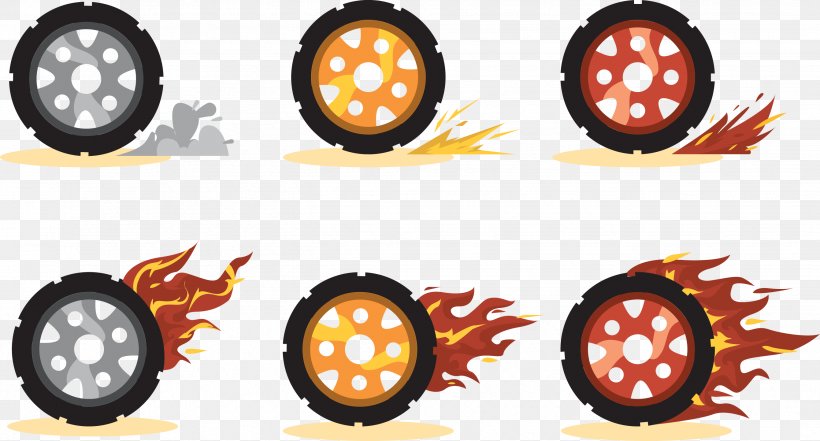 Car Wheel Tire Icon, PNG, 2681x1442px, Car, Alloy Wheel, Automotive Lighting, Burnout, Orange Download Free
