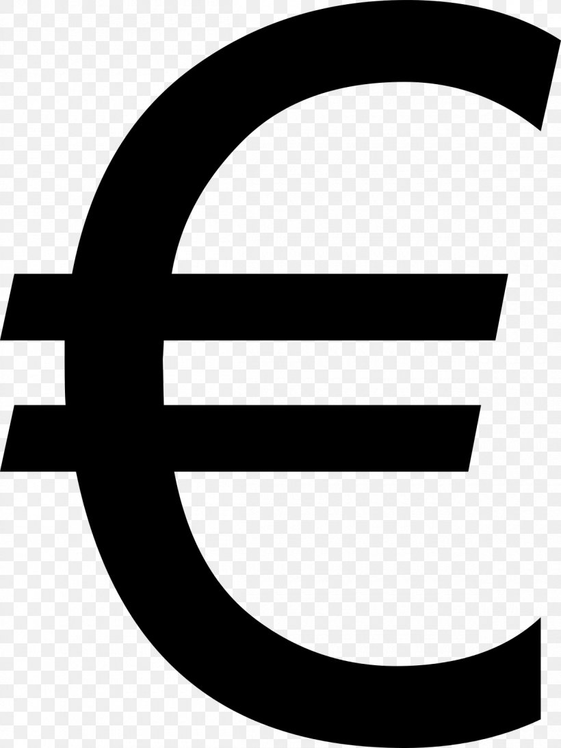 Euro Sign Currency Symbol Dollar Sign, PNG, 1200x1600px, Euro Sign, Area, Black, Black And White, Brand Download Free