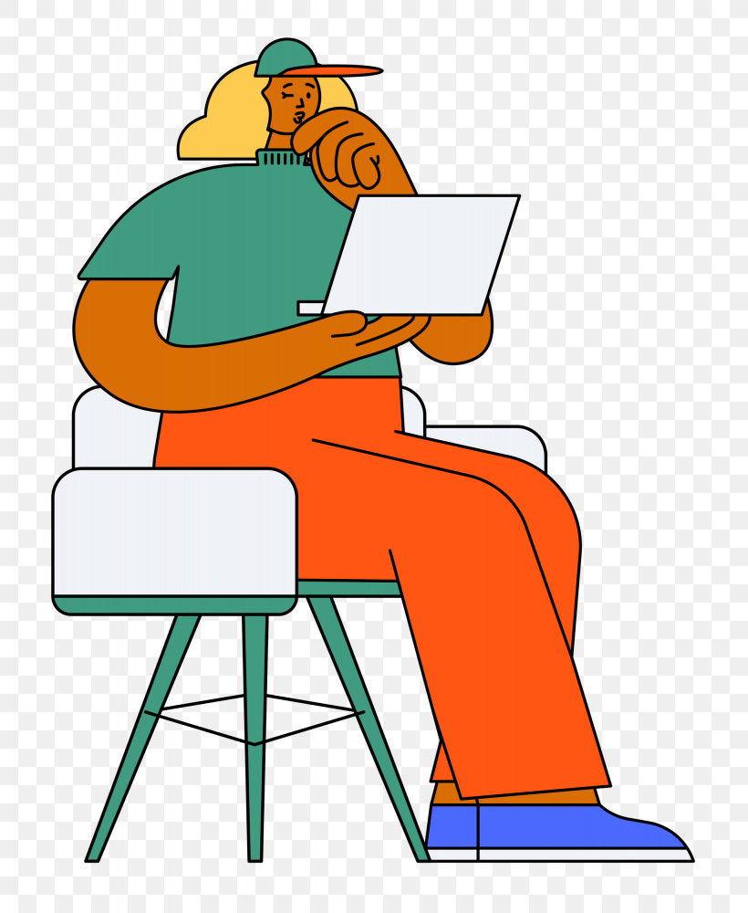 Cartoon Sitting Chair Line Joint, PNG, 2048x2500px, Sitting, Behavior, Cartoon, Cartoon People, Chair Download Free