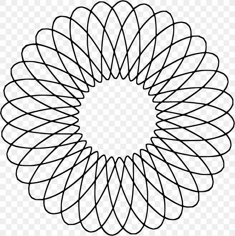 Spirograph Gear Drawing Clip Art, PNG, 2397x2400px, Spirograph, Area, Black And White, Coloring Book, Drawing Download Free
