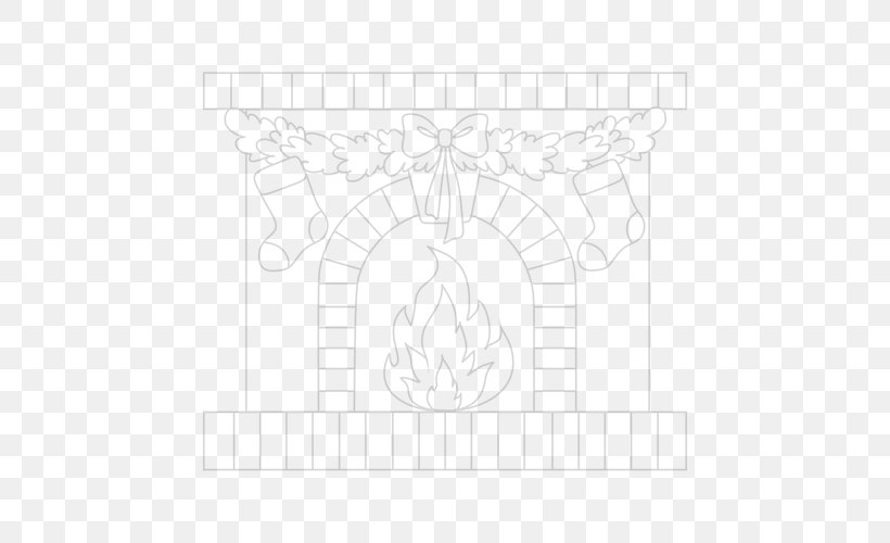 Fireplace Drawing How-to Christmas Stockings Chimney, PNG, 500x500px, Fireplace, Arch, Area, Black And White, Border Download Free